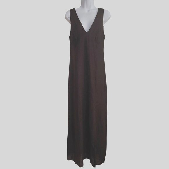 Asos Flax Blend Baby Doll Sleeveless Witchy FairyGoth Vamp Maxi Dress 8 - Picture 1 of 11